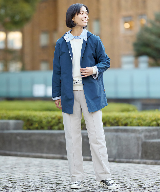 ジャカード柄 クルーネック ニット【手洗いOK】