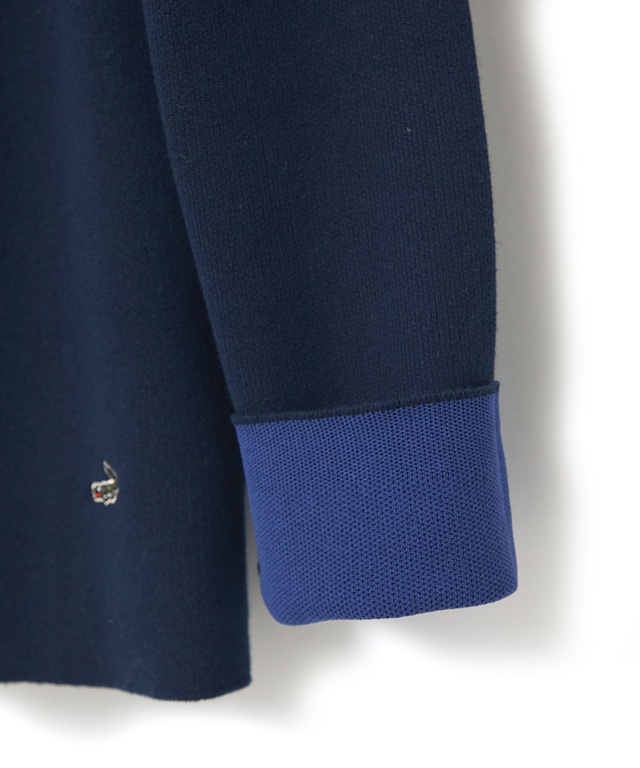 ダブルニット ジップカーディガン【手洗いOK】