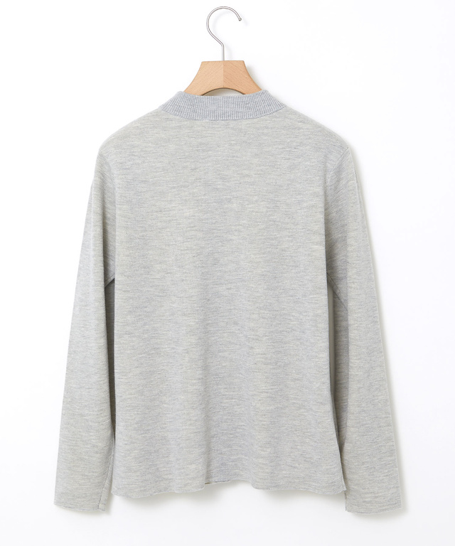 ダブルニット ジップカーディガン【手洗いOK】