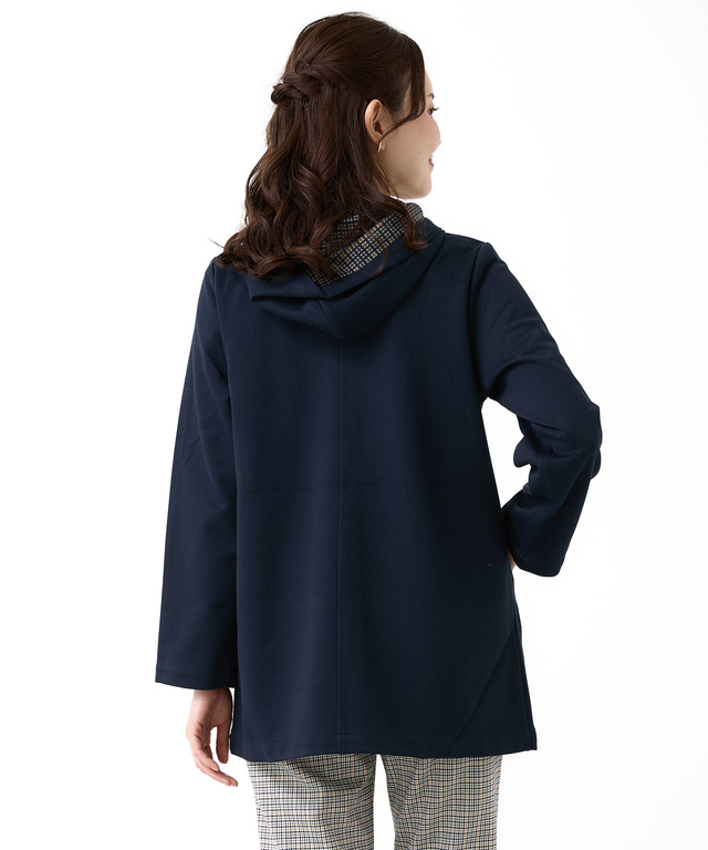 フード付き クロコダイルタータン コート