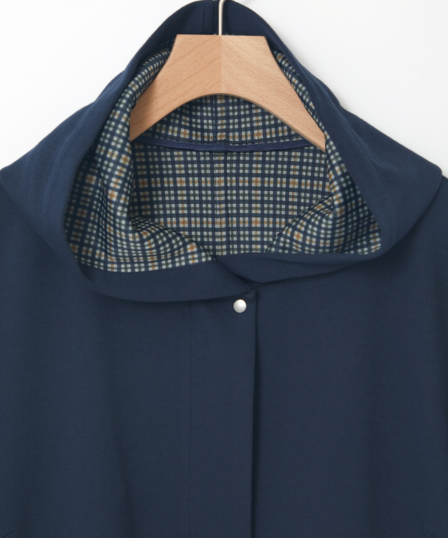 フード付き クロコダイルタータン コート