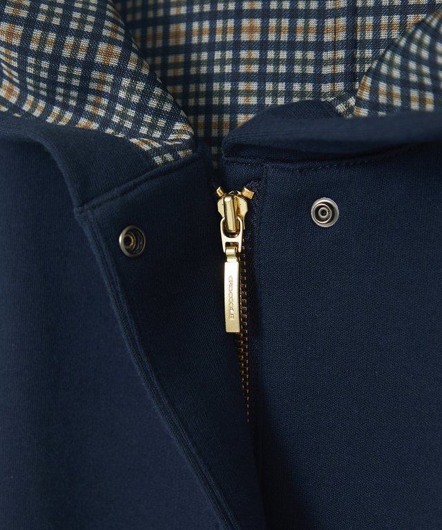 フード付き クロコダイルタータン コート