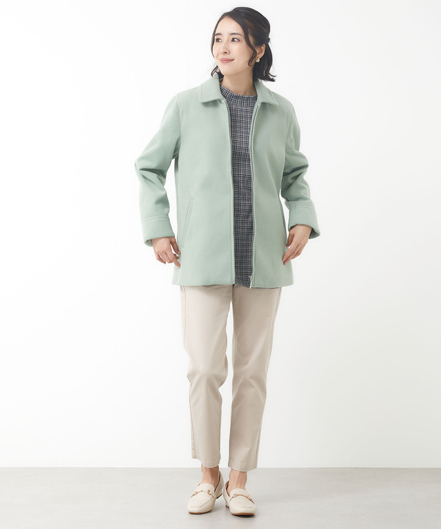 ウールライク ステンカラー コート