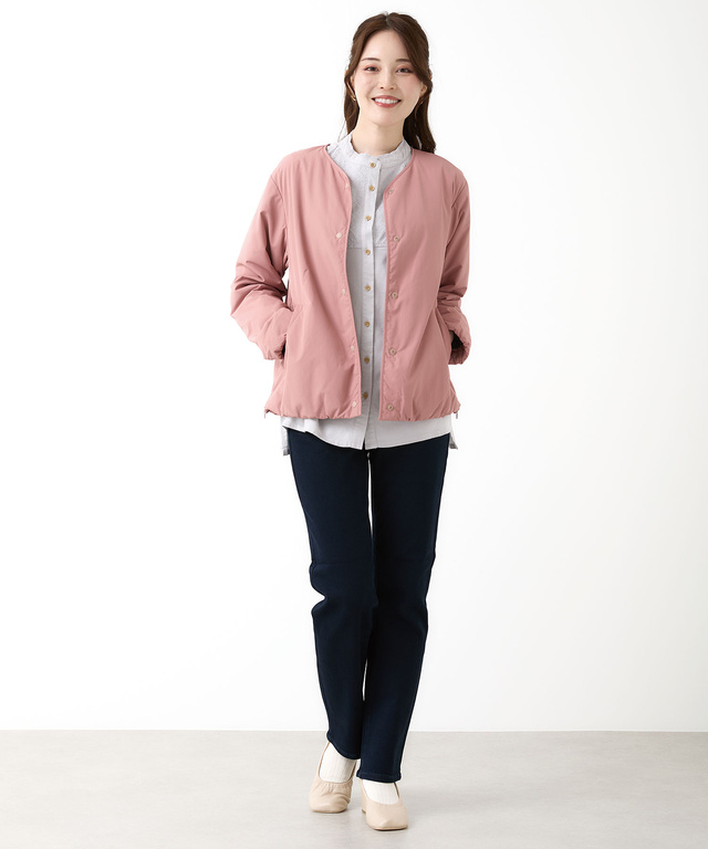 ノーカラー 中綿 ジャケット