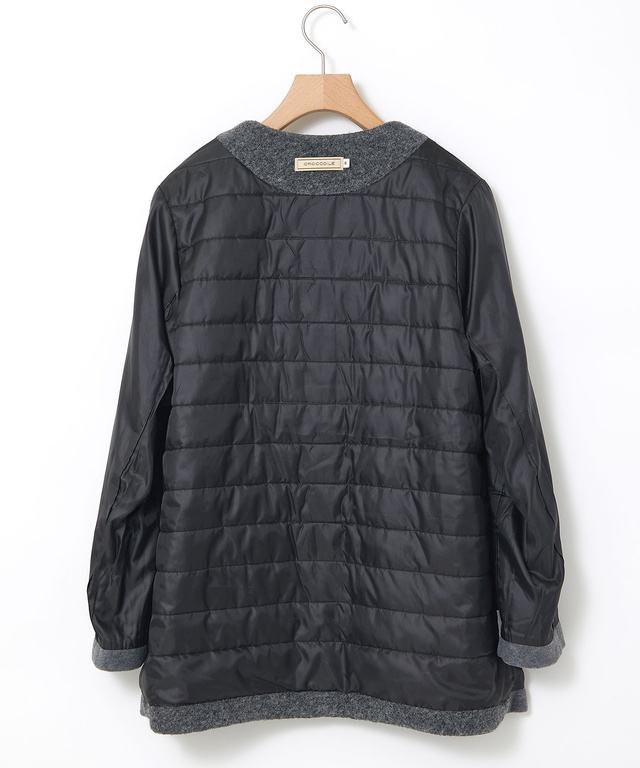 中綿 ノーカラー ジャケット