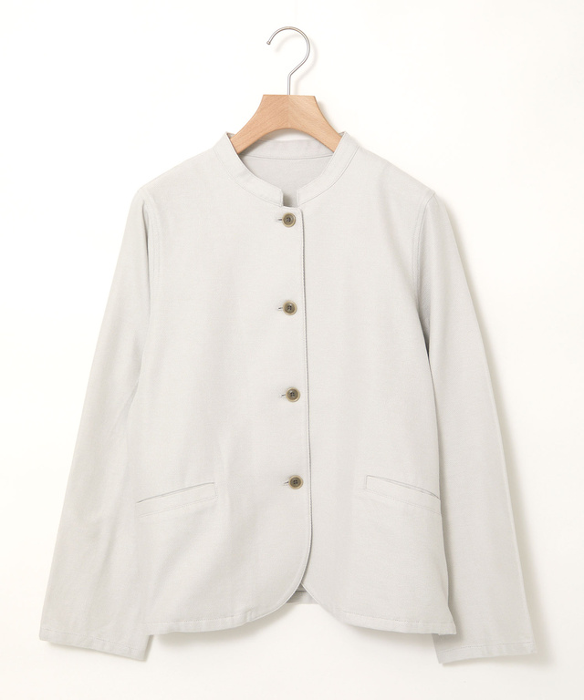 ツイル マオカラー ジャケット【手洗いOK】