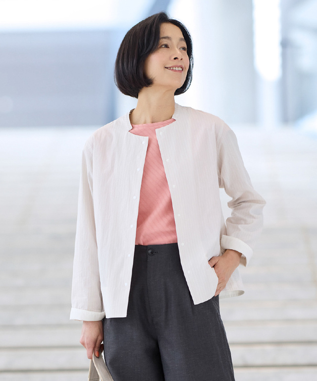 ストライプ柄 シャツ ジャケット