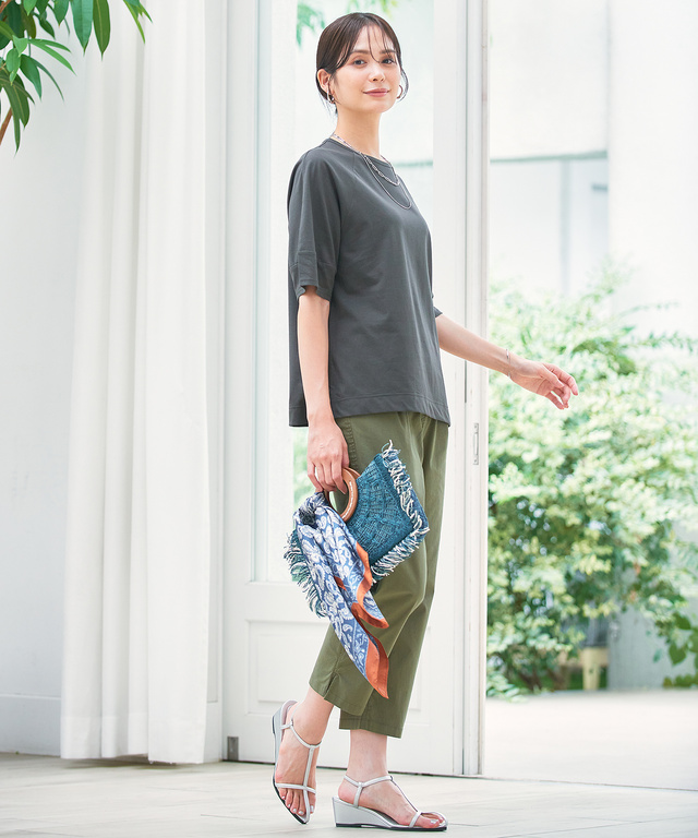 ストレッチ 八分丈 パンツ