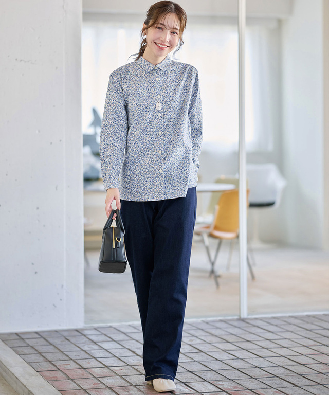 セミワイド ストレッチデニム パンツ