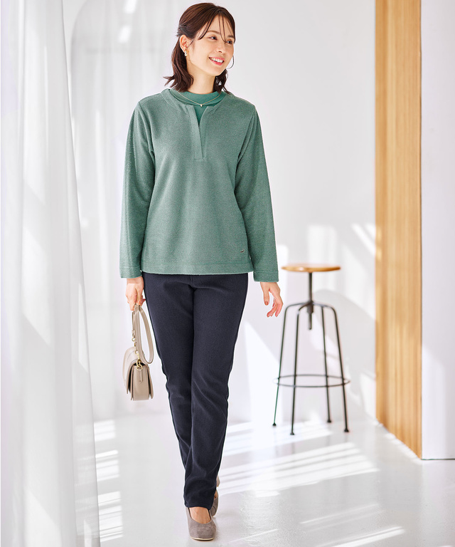 裏起毛 スリムパンツ