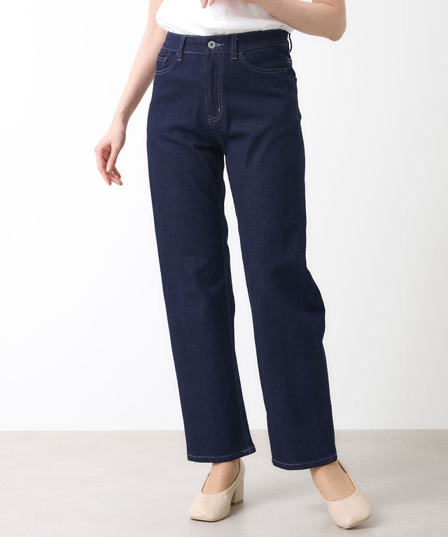 ストレッチ ストレート デニムパンツ