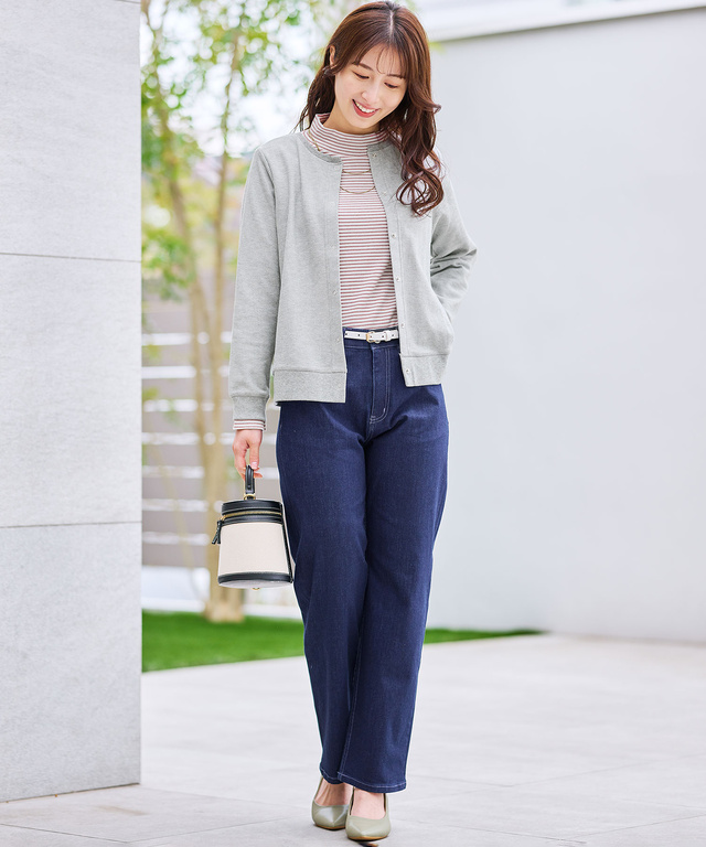 ストレッチ ストレート デニムパンツ