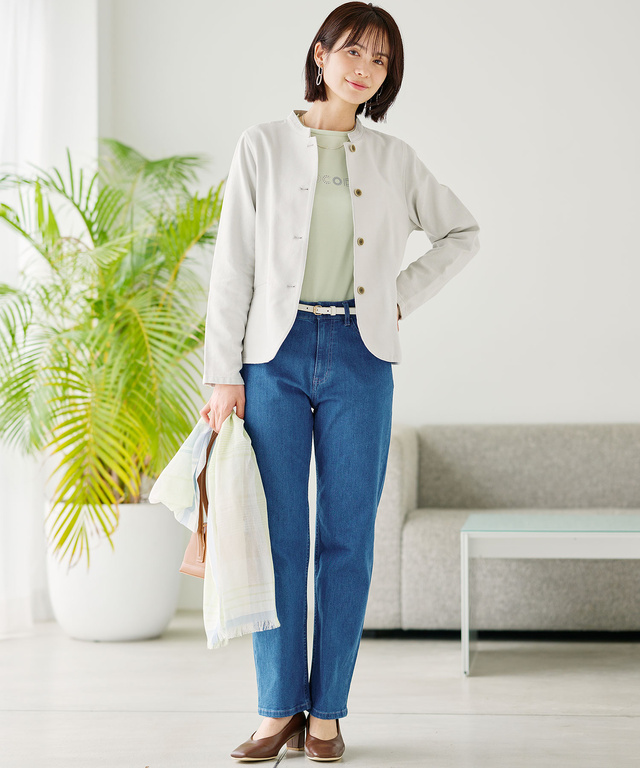 ストレッチ ストレート デニムパンツ