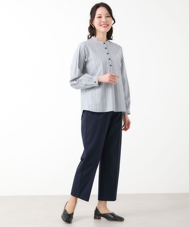 センタープレス タック パンツ