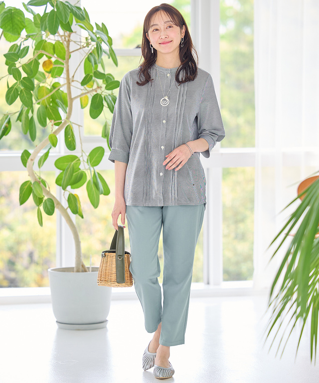 ストレッチ クロップド パンツ【接触冷感】【吸汗速乾】