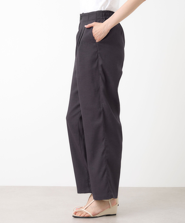リネンブレンド セミワイド パンツ