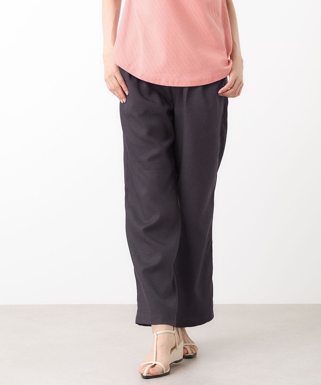 リネンブレンド セミワイド パンツ
