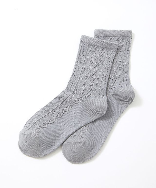 ケーブル柄 ソックス 