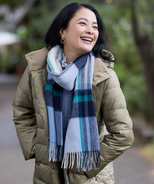 ウール チェック柄 マフラー