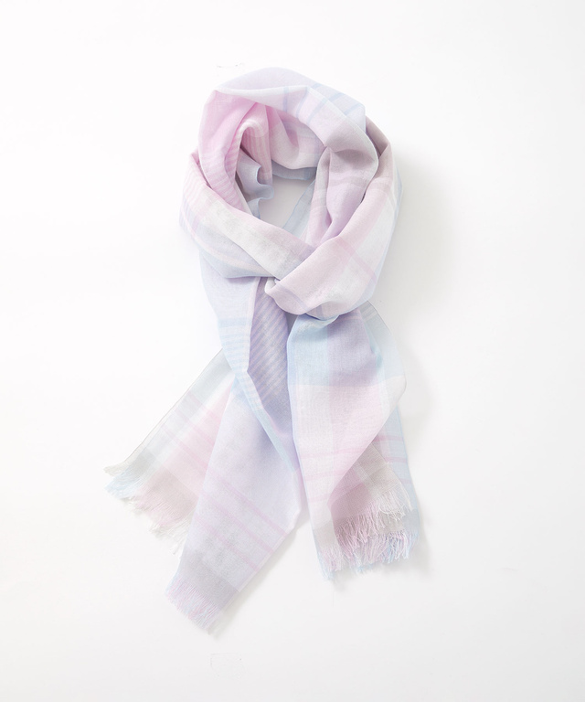 先染め チェック ストール