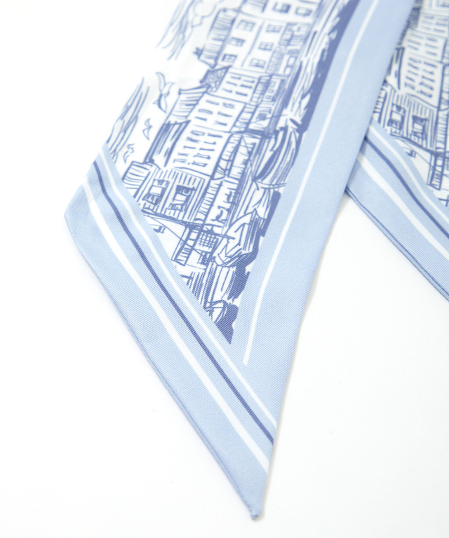 剣先型 プリント スカーフ