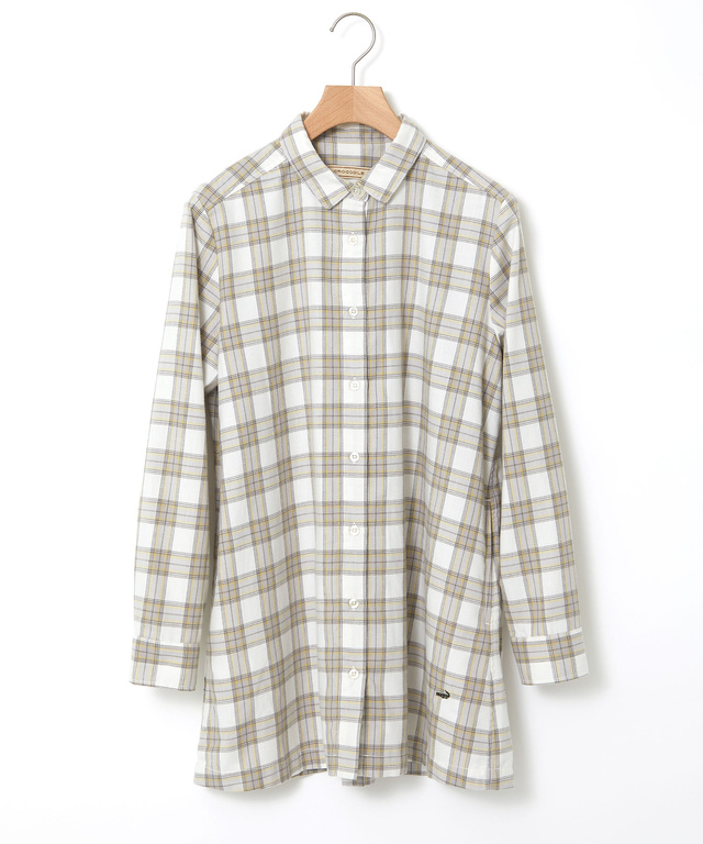 レギュラーカラー チェック柄 チュニック