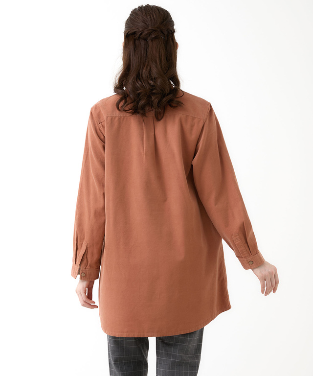  コーデュロイ バンドカラー チュニック