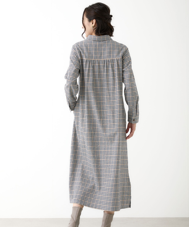 クロコダイルタータン 長袖 ワンピース