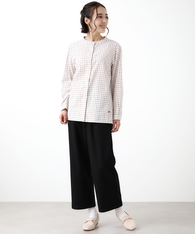 起毛 チェック柄 チュニック