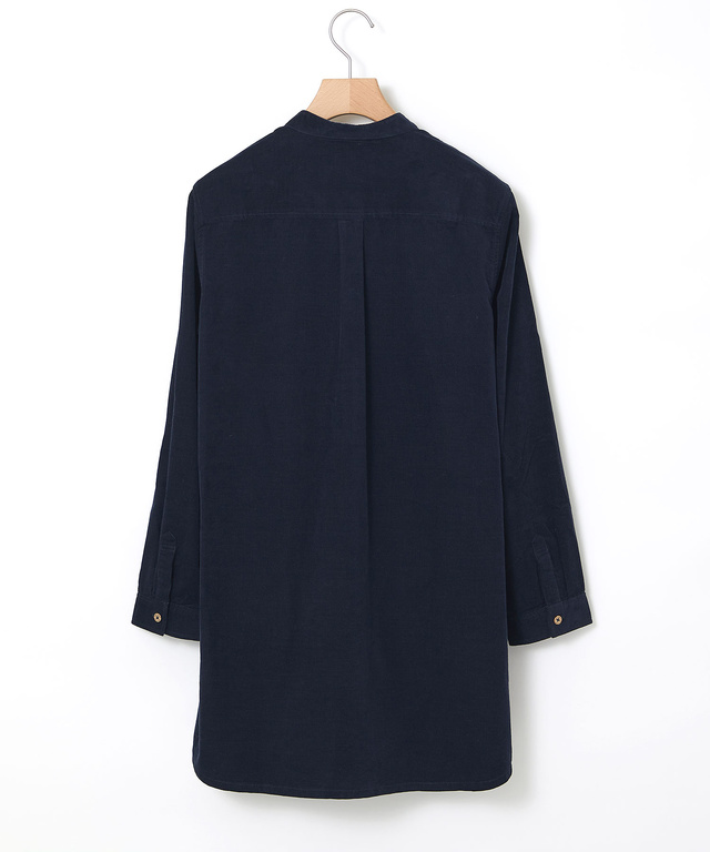 コーデュロイ バンドカラー チュニック【オンラインショップ限定】