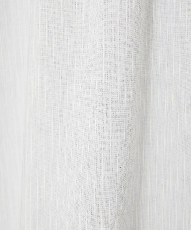 ストライプ切り替え バンドカラー チュニック【オンラインショップ・一部店舗限定】