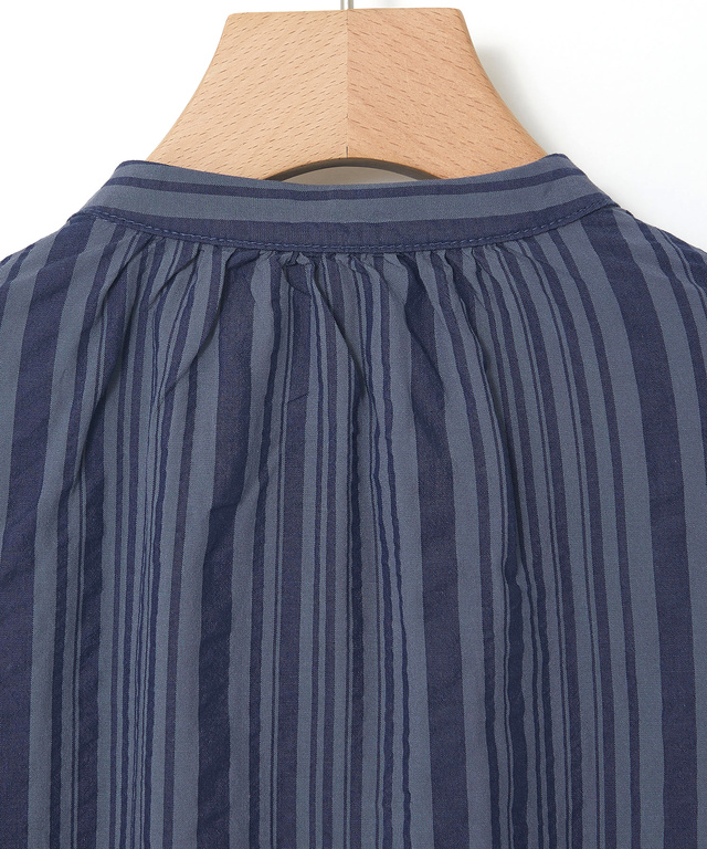 ストライプ ギャザー チュニック