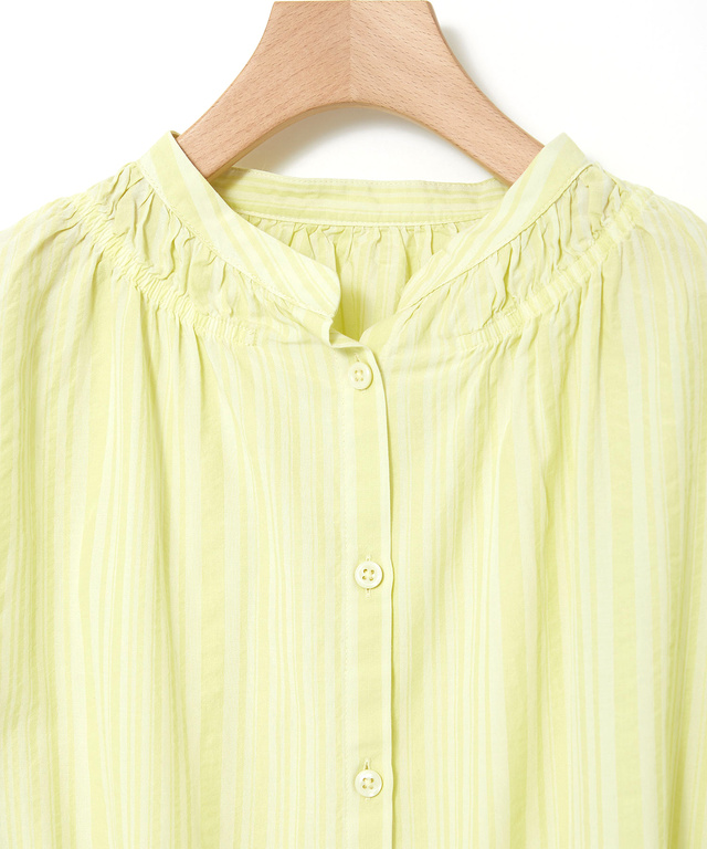 ストライプ ギャザー チュニック