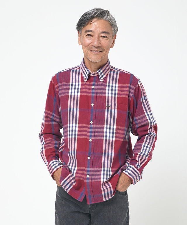 シャギー加工 タータン柄 シャツ