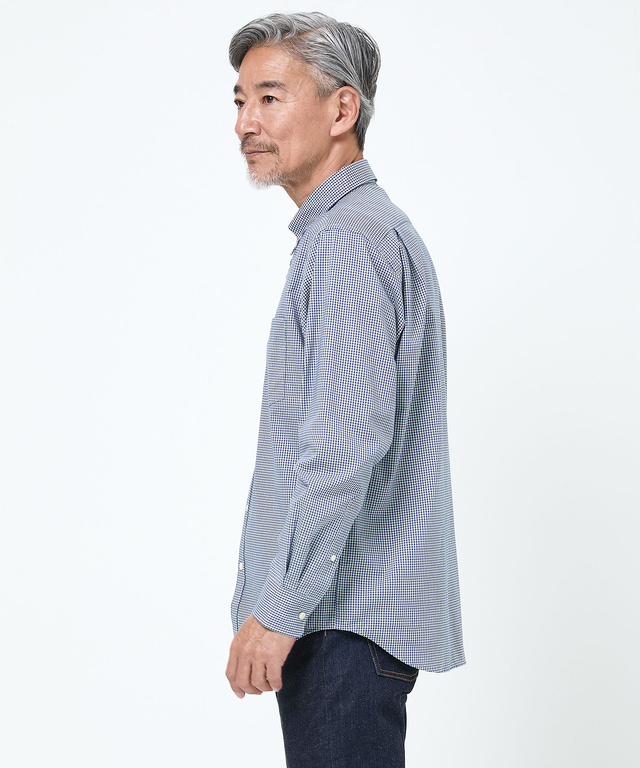 ノンアイロン ギンガムチェック ボタンダウンシャツ【シワになりにくい】