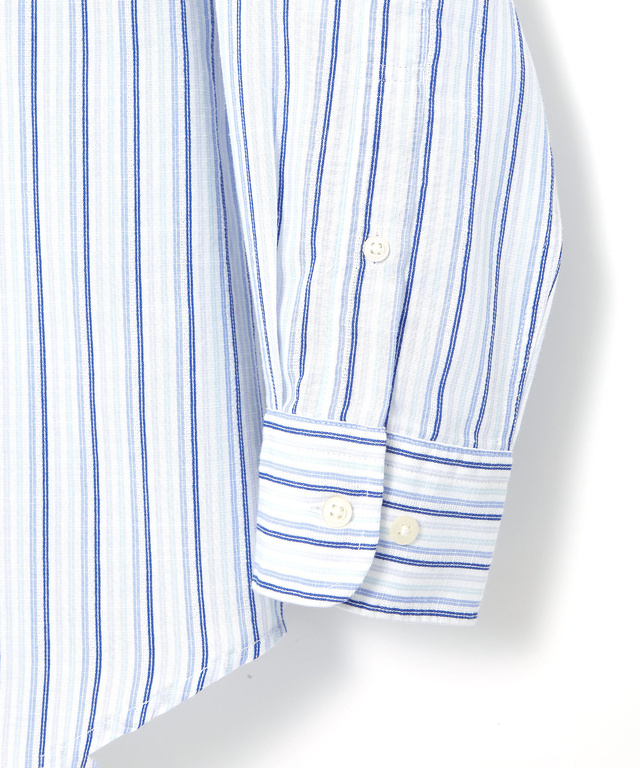 サッカー ストライプ ボタンダウン シャツ 【日本製生地】【接触冷感】