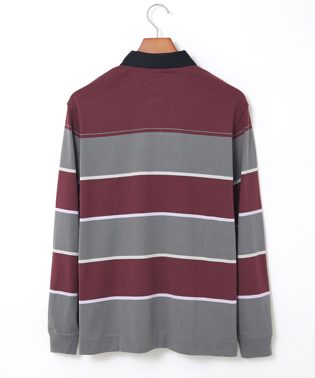 パネルボーダー柄 ポロシャツ