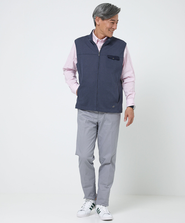 鹿の子 ポケットデザイン ジップベスト