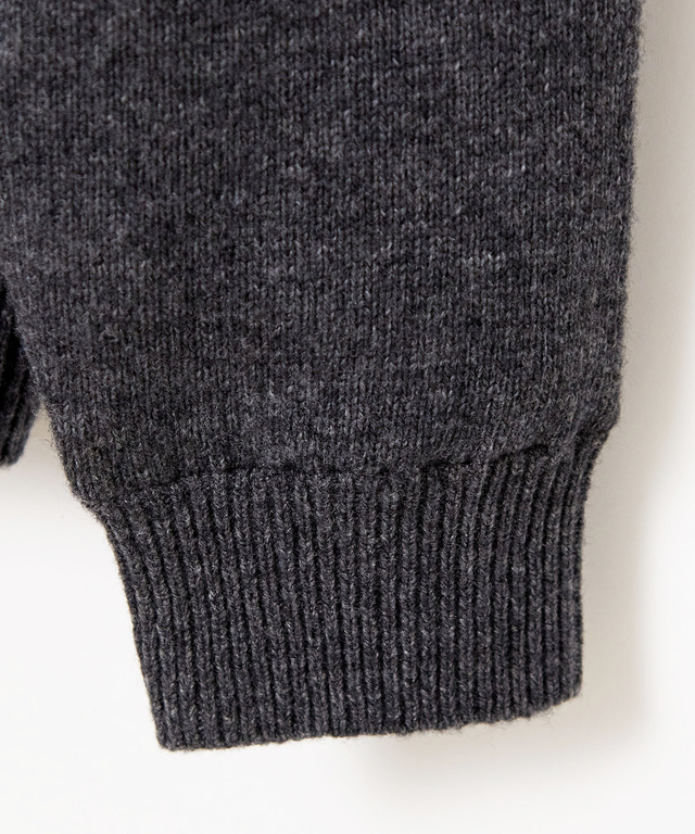 ウールブレンド 裏付き カーディガン