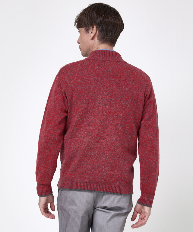 ウールブレンド ハーフジップ ニット