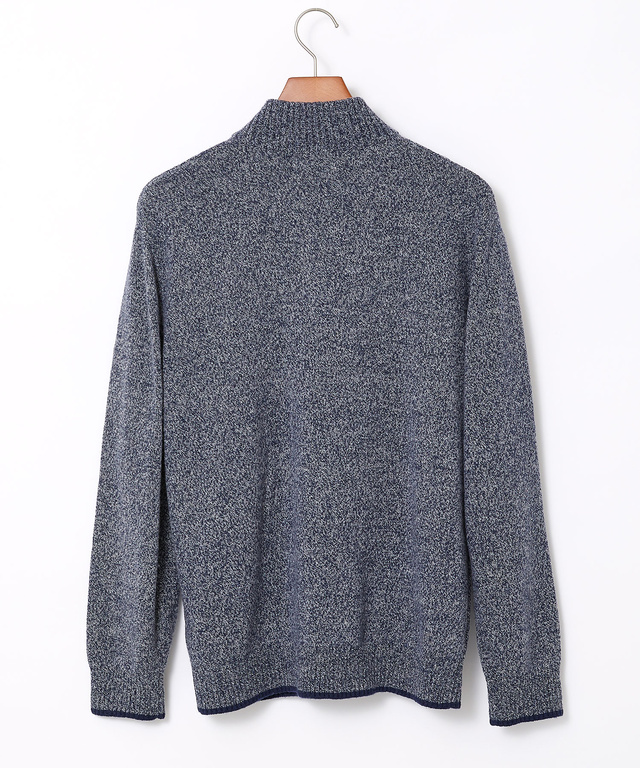 ウールブレンド ハーフジップ ニット