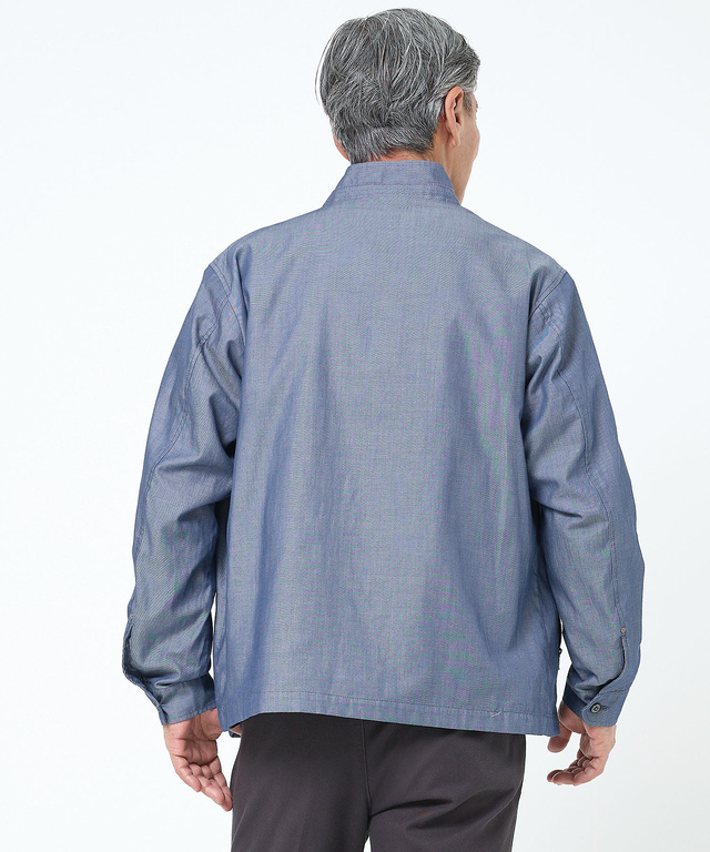 シャンブレーツイル ジップ ブルゾン【吸汗速乾】