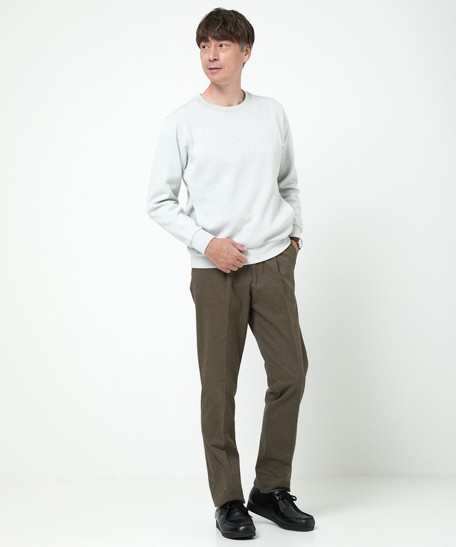 千鳥柄 微起毛 タックパンツ