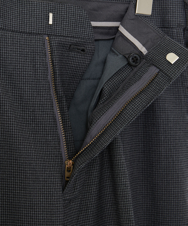 千鳥柄 微起毛 タックパンツ