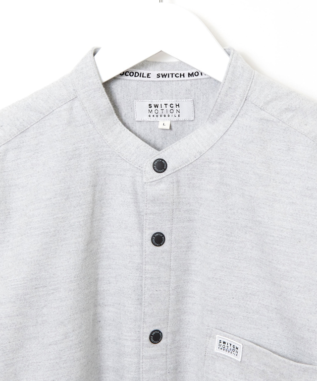 バンドカラー ネル シャツ