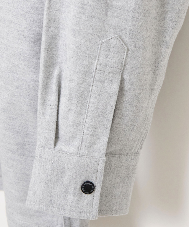 バンドカラー ネル シャツ