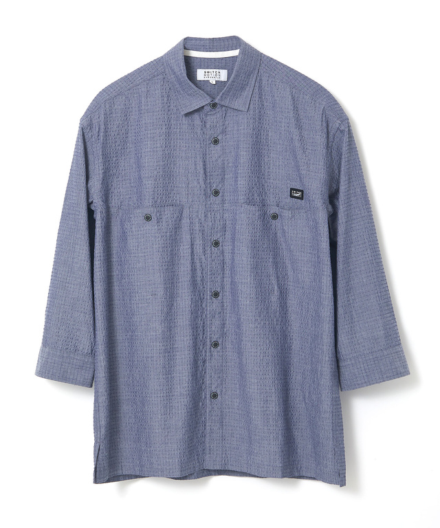 シアサッカー 七分袖 シャツ