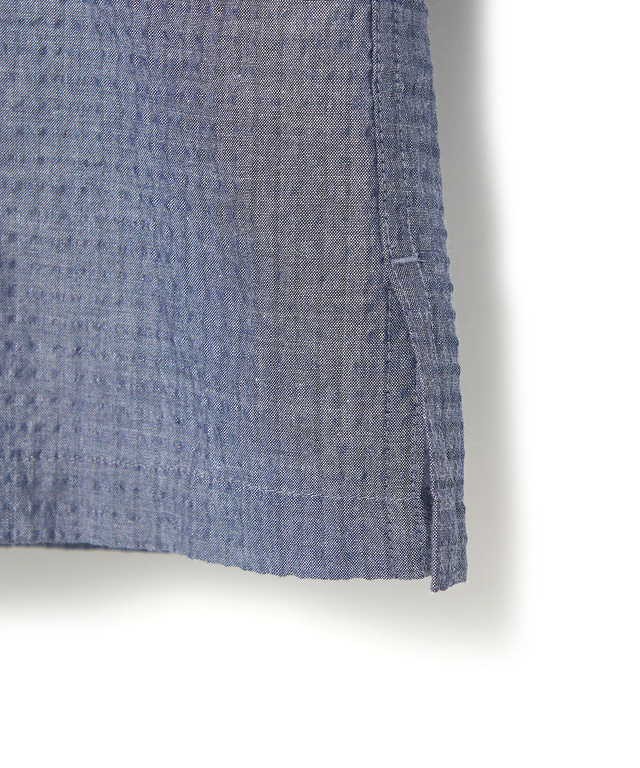 シアサッカー 七分袖 シャツ