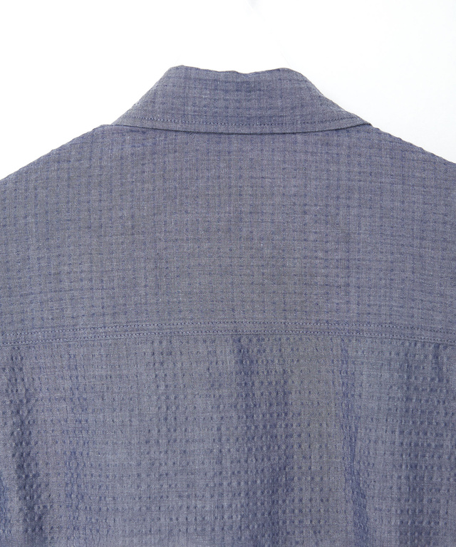 シアサッカー 七分袖 シャツ