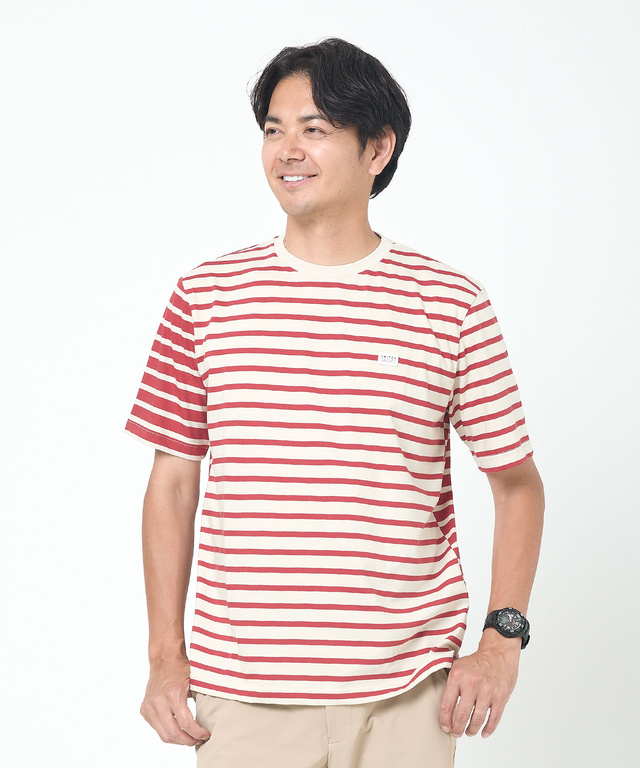 スノーコットン クレイジーボーダー柄 Tシャツ【接触冷感】